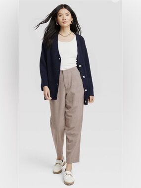 A New Day Target Brown Plaid Pleated Tailored Trousers 4